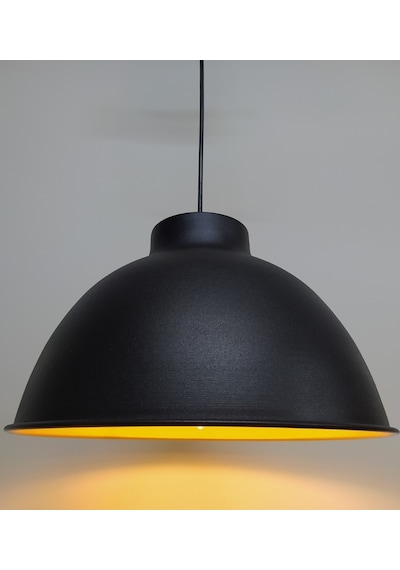 Mylights Retro Rustik Siyah Içi Altın Metal Sarkıt Avize (549237592)