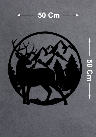 Avcı Geyik Ve Dağ Sticker - 4x4 Off Road Adventure Hunter Sticker - Araba Oto Karavan Cam Motosiklet Sticker - 02169 50x50 Cm