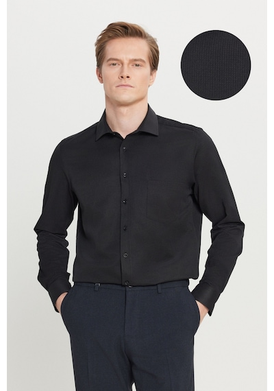 AC&Co / Altınyıldız Classics Erkek Sıyah Pamuklu Tailored Slim Fit Dar Kesim Klasik Yaka Armürlü Cepli Gömlek Siyah AC&Co / Altınyıldız Classics Erkek Sıyah Pamuklu Tailored Slim Fit Dar Kesim Klasik Yaka Armürlü Cepli Gömlek Siyah