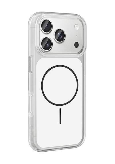 Noktaks - İphone 17 Pro Uyumlu Kılıf Metal Buton Tasarımlı İkonik Sert Silikon Kapak - Siyah - T39874