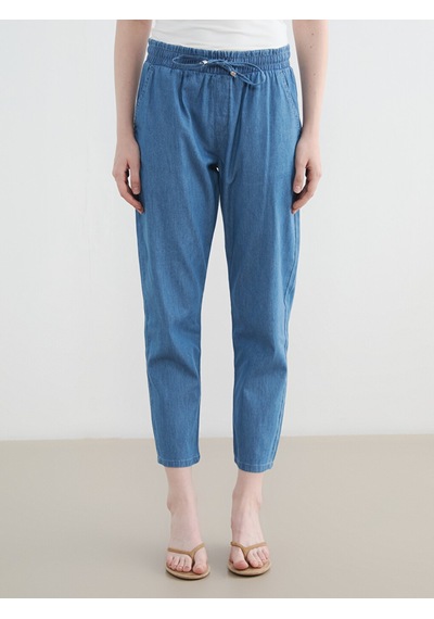 Lcwaıkıkı Classic Mavi Beli Lastikli Carrot Fit Kadın Jean Pantolon