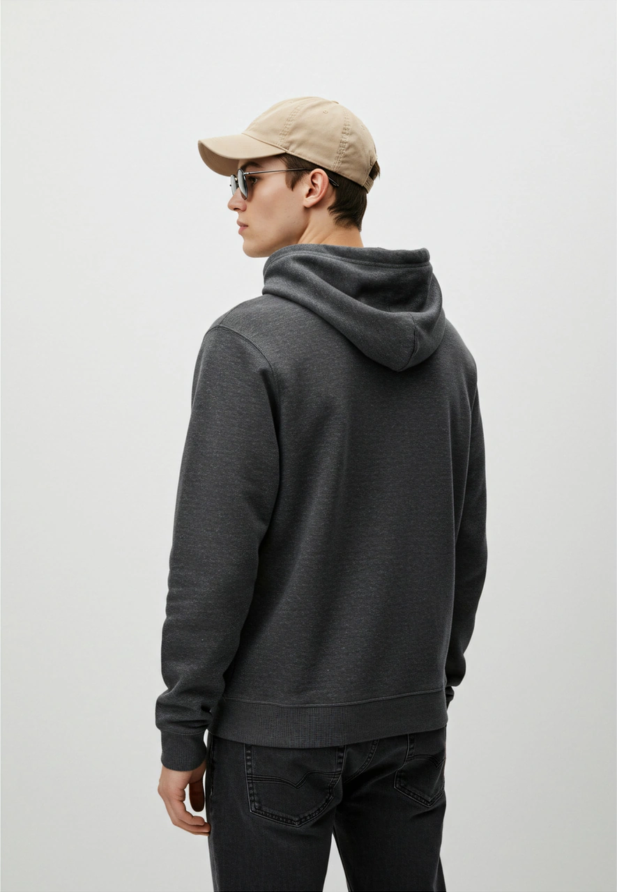Erkek Oversize %100 Pamuk Yüksek Kalite Erkek Kapüşonlu Sweatshirt Antasit