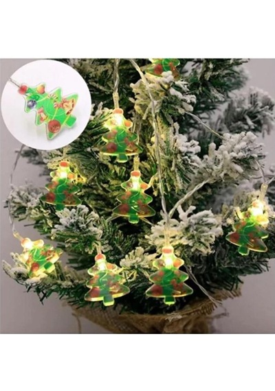 Pilli Led Işık, 1.5 Metre Yılbaşı Ağacı Işığı, Ağaç Figürlü Ev Dekorasyonu, Parti Süsleme Led Sarı