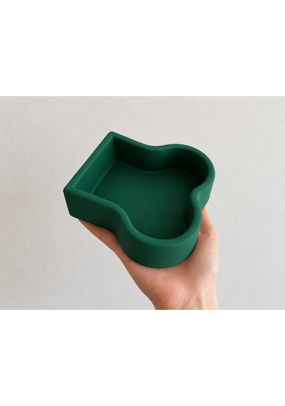 Kemik Model Beton Kedi Köpek Mama Ve Su Kabı - Yeşil