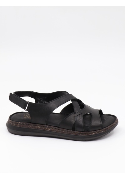 Nesilshoes Nesil Shoes Mns 154 Siyah Hakiki Soft Deri Kadın Sandalet