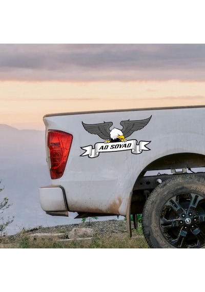 Kartal Karakartal Beşiktaş Kişye Özel Kartal Sticker - Araba Oto Motosiklet Karavan Cam Araç Sticker - 00957 40x21 Cm
