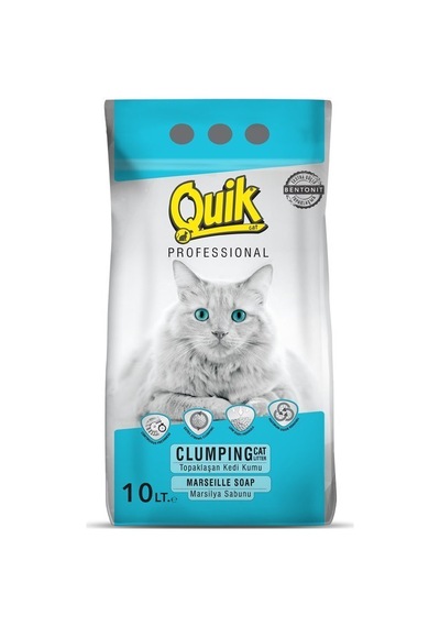 Quik Marsilya Sabun Kokulu İnce Taneli Topaklaşan Bentonit Kedi Kumu 10 L