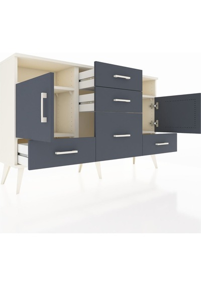 Arges Konsol 4 Raflı 5 Çekmeceli 2 Kapaklı 132x30x83 Aytaşı-antrasit/antrasit Antrasit/antrasit Arges Konsol 4 Raflı 5 Çekmeceli 2 Kapaklı 132x30x83 Aytaşı-antrasit/antrasit Antrasit/antrasit