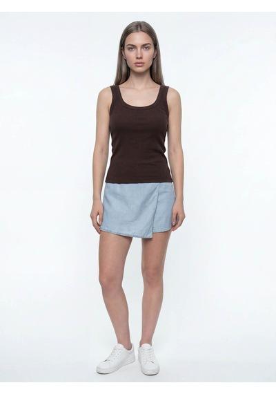 Loft 26yp69000235 Kahverengi Kadın Kolsuz T-shirt Lf2038440 Kahverengi