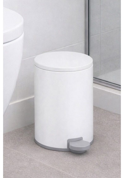 Primanova Cigo Compact 3 Lt Banyo Mutfak Ofis Çelik Çöp Kovası - Mat Beyaz