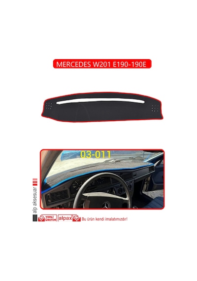 Mercedes W201 E190-190e Torpido Koruma Halısı Kırmızı Kenar