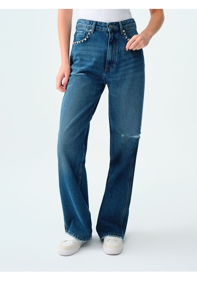 LOFT Wide Leg Regular Fit Kadın Pantolon Lf2037508 Q1.v1 Denim