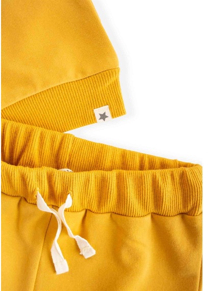 Cigit Basıc Karyoka Detaylı Sweatshirt Takım 3-8 Yaş Hardal Sarı Hardal Sarı