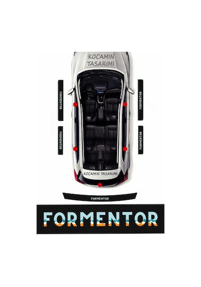 Cupra Formentor Kapı Eşiği Koruyucu Seti Karbon Folyo Formentor Uyumlu 5 Parça Renkli Baskı