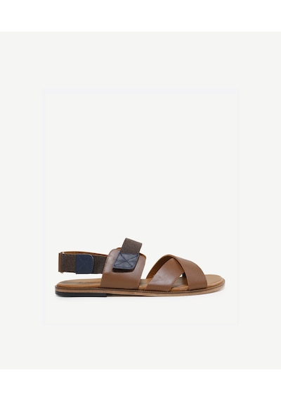 Yargıcı Çapraz Deri Sandalet 24yeay4481x 057 Kahverengi