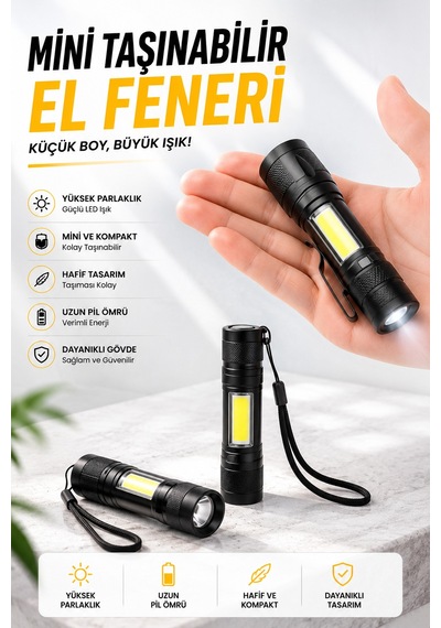 Işıldak El Feneri Kamp Lambası Mini Taşınabilir Acil Durum Lambası Fener Led Işık - Lisinya Çok Renkli