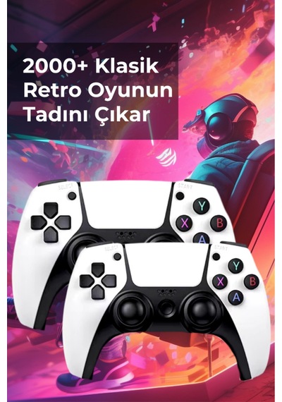 Taşınabilir Çift Kol 30.000 Atari Oyunlu 2.4g Kablosuz Oyun Konsolu 4k Game Stick Retro Konsol