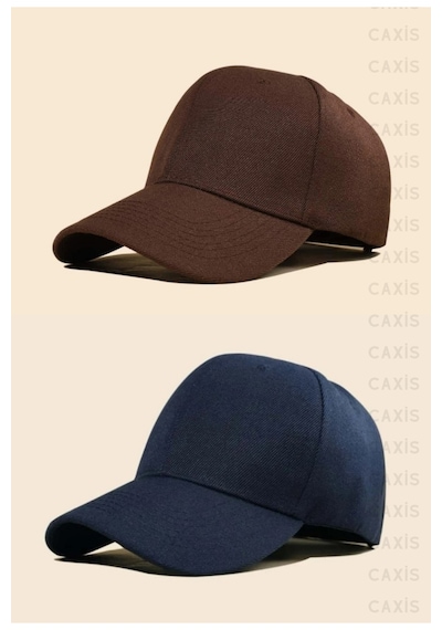 Caxis Spor Şapka Unisex 2 Adet Arkası Cırtlı Ayarlanabilir Koyukahve-laci