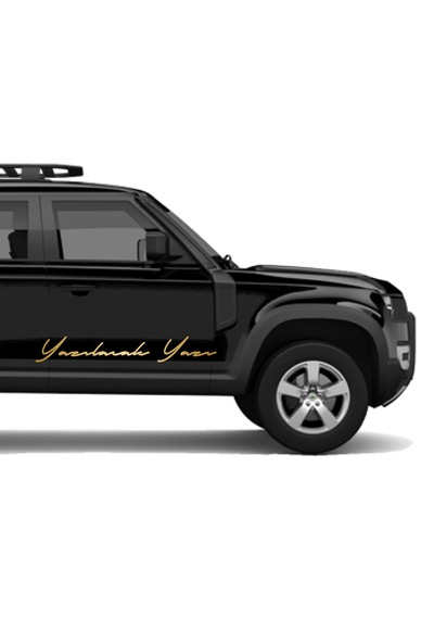 Kişiye Özel Ad Soyad İmza Sticker - Araba Oto Motosiklet Karavan Araç Sticker - 00028 12 Cm