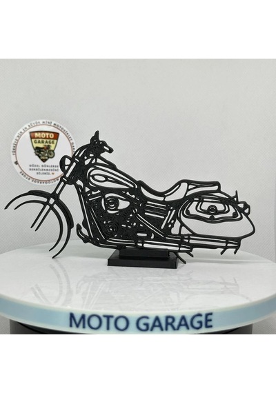 Harley Dyna Low Rider Masa Dekoru Motor Tutkunlarına Özel Motosiklet Silüeti
