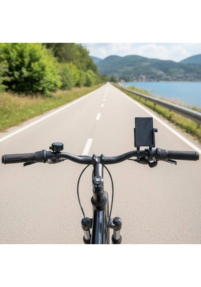 Evrensel Motosiklet Telefon Tutucu Kaymaz, Kilitlenebilir Güvenli Tutuşlu, 360 Ayarlanabilir Gidon Bağlantılı Belirtilmemiş
