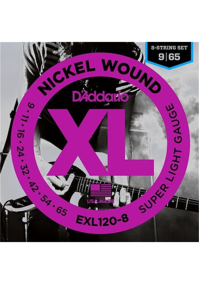 D'addario Exl120-8 Nickel Wound. 8-String. Super Light. 9-65 Takı