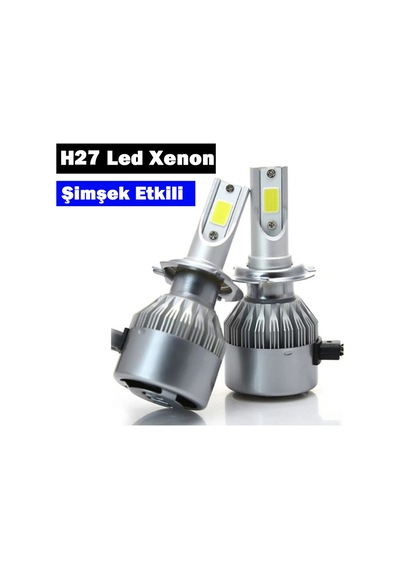 H27 Led Xenon Far Ampulü Beyaz Işık Şimşek Etkili C6 Kasa