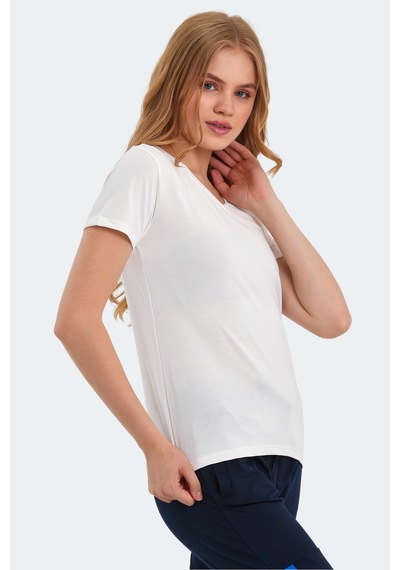 Slazenger Perıcas 5 Li Set Kadın Tişört Ekru - Siyah - Antrasit- Mürdü