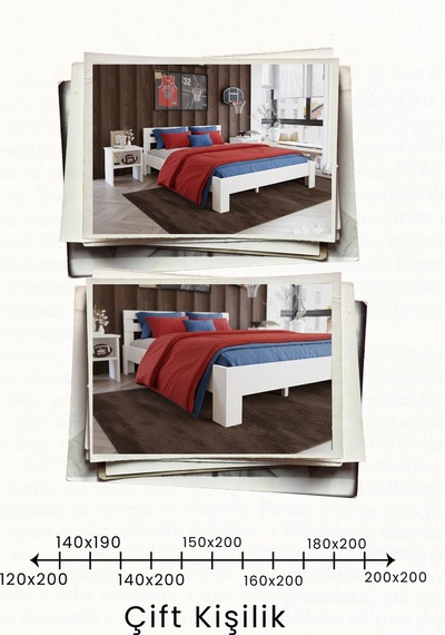 Letto Çift Kişilik Mdf Karyola 120x200 Yatak Uyumlu - Beyaz