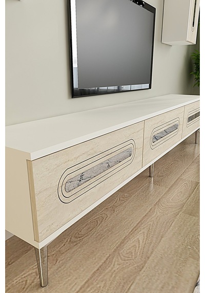 Tvr1804bts - Rany Tvr180 Ünitesi Takım Beyaz-traverten-sılver 180cm