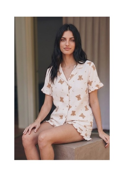 Fit Women Kadın Esnek Şortlu Bol Kar Beyaz Pijama Takımı