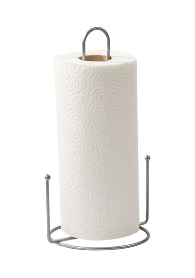 Edora Home 2'li Gümüş Mutfak Organizer Seti, Misketli Kağıt Havluluk Ve 6 Kancalı Bardaklık - Metal Paslanmaz