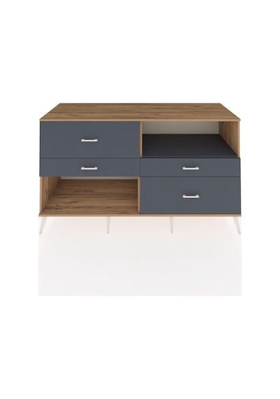 Kronos Konsol Tek Raflı 4 Çekmeceli 176x59x99 Çam-antrasit Çam-antrasit