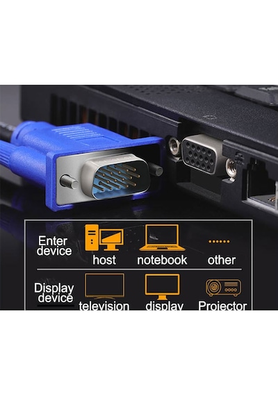 Vga kablo vga erkek erkek 15 pin görüntü aktarım kablosu 3m