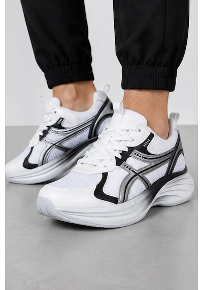 Ht Hotin Titan Erkek Günlük Spor Ayakkabı Rahat Tabanlı Hafif Sneaker Beyaz-gümüş