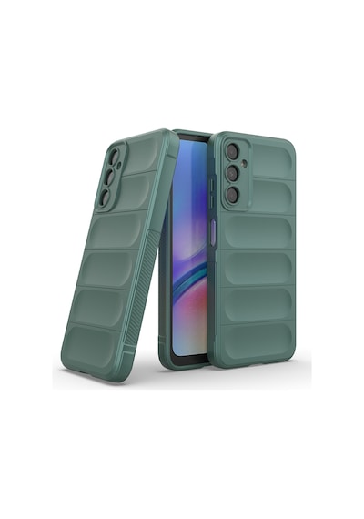 Galaxy A16 Kılıf Esnek Tpu Oyuklu Arka Yüzey Tasarımlı Zore Etnik Silikon Kapak Koyu Yeşil