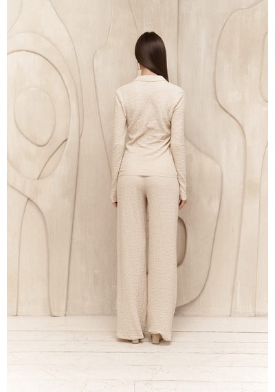 Mai Collection Mai Studios Co. Juno Bej Gömlek Pantolon Takım Bej
