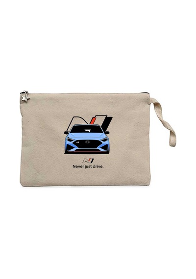 Hyundai İ20n Never Just Drive Krem Clutch Astarlı Cüzdan / El Çantası