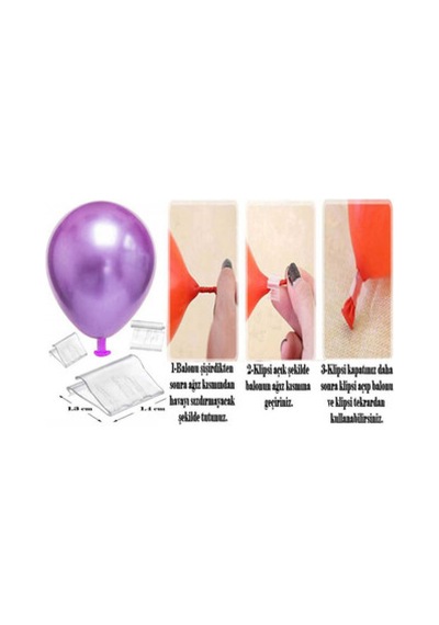 Balon bağlama klipsi açılabilen pk:50