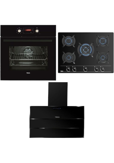 Teka HAK 629 BK - GBC 75030 KBC BK -TVT 90 Siyah Ankastre Set