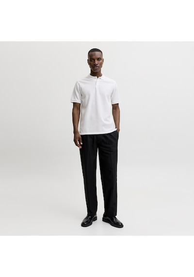 Jack & Jones Erkek Kisa Kollu Polo Tisört - Austin - 12268130 Beyaz