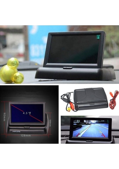 Katlanır 4,3" Lcd Ekran Ve Geri Vites Park Kamerası