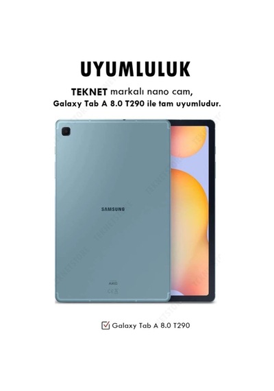 Galaxy Tab A 8.0 T290 8 Inç Nano Kırılmaz Ekran Koruyucu Kırılmaz Şeffaf Cam Koruyucu Tam Uyumlu Kılıf