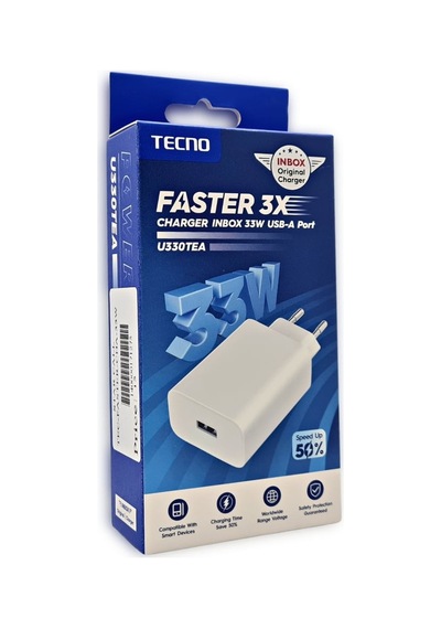 Tecno U330TEA 33 W Usb-a To Micro Data Ve Şarj Kablolu Şarj Aleti