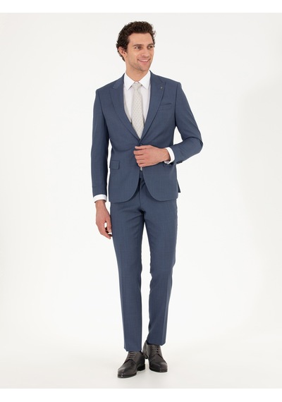Cacharel Mavi Slim Fit Takım Elbise