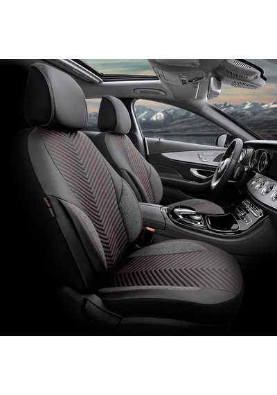 Advanced Design Özel Tasarım Premium Süet-Deri Ekstra Destekli Universal Oto Koltuk Kılıfı Tam Set