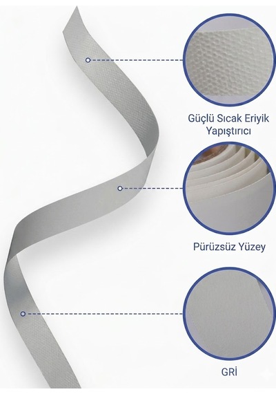 Mobilya Kenar Bandı Gri 20mmx50mt Ütü Bandı