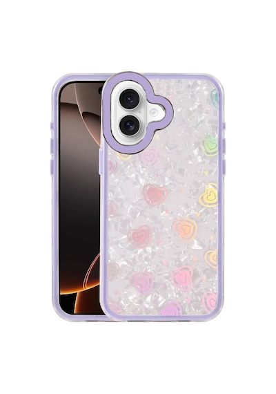 Apple iPhone Uyumlu  16 Uyumlu Lumi Desenli Kapak - Mor