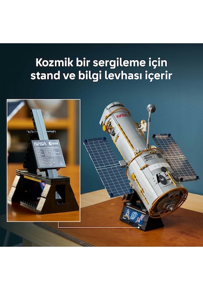 LEGO® Icons Hubble Uzay Teleskobu 11382 - Yetişkinler için Stand ve Bilgi Levhası İçeren Dekoratif Model Yapım Seti (1252 Parça)