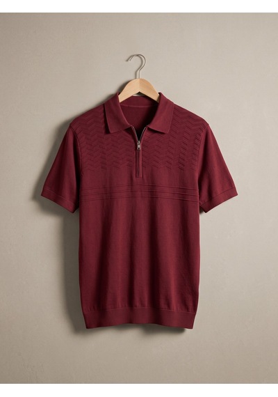 Maccali Erkek Bordo Triko Polo Yaka Tişört